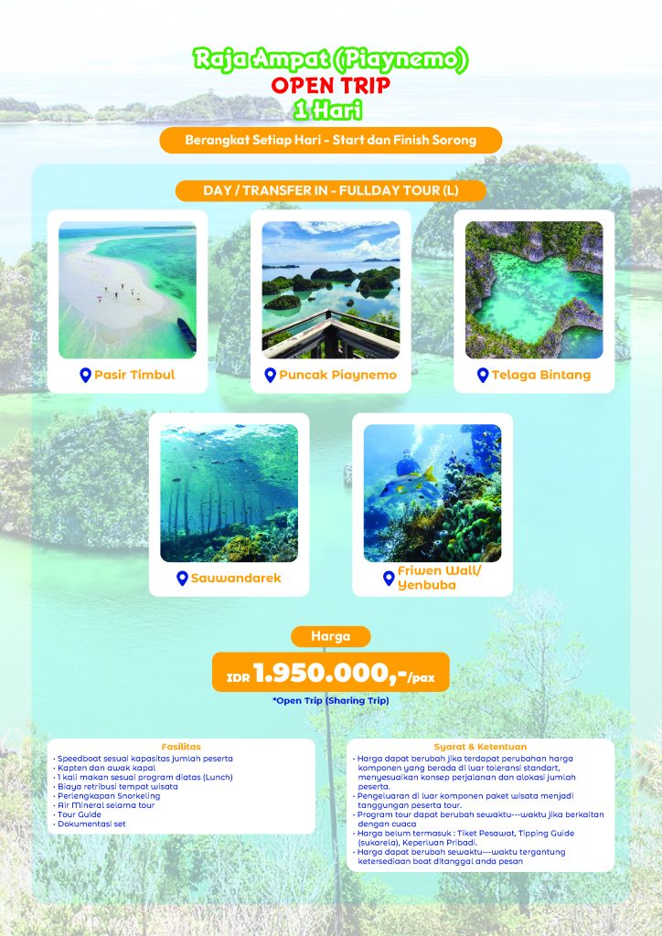 Paket Tour Day Tour Raja Ampat dari Sorong